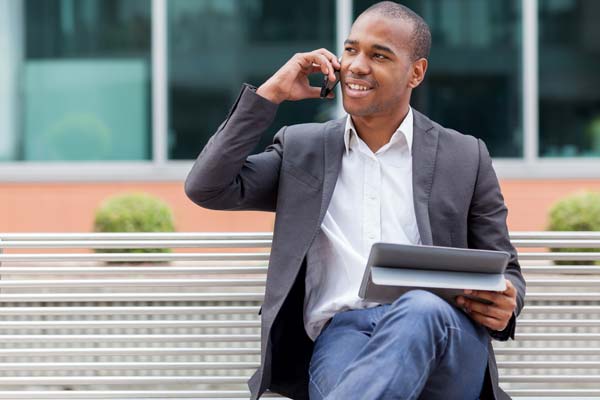 Small Business Owner Marketing his Company